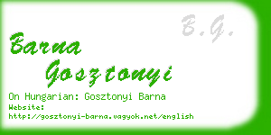 barna gosztonyi business card